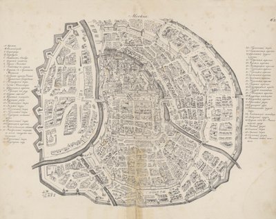 Kart over Moskva. Fra: Augustin von Meyerberg og hans reise til Russland, 1661. av Meierberg