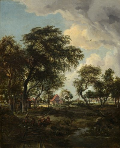 En gård i sollyset av Meindert Hobbema