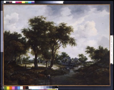 The Water Mill (The Trevor Landscape) (olje på lerret) av Meindert Hobbema
