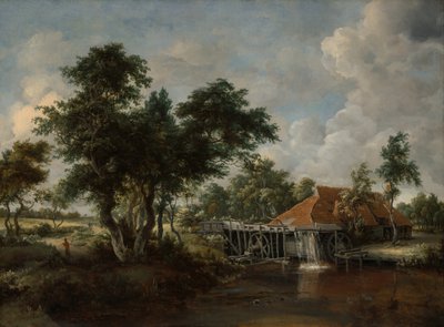 Vannmøllen med det store røde taket, 166265. av Meindert Hobbema