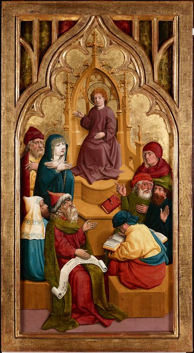 Tolv år gamle Jesus i templet av Meister von Schloss Lichtenstein