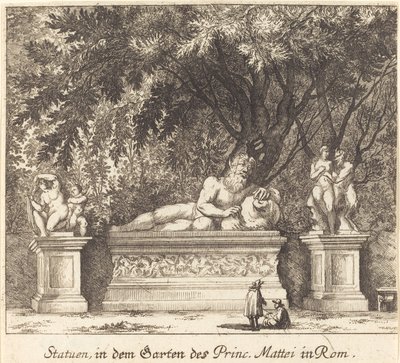 Hagene til Prince Mattei, Roma av Melchior Küsel after Johann Wilhelm Baur