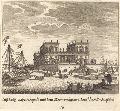 Palace, Vice Re, Napoli av Melchior Küsel after Johann Wilhelm Baur