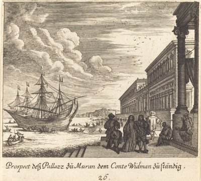 Palazzo av grev Widman av Melchior Küsel after Johann Wilhelm Baur