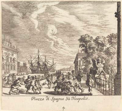 Spansketrappen, Napoli av Melchior Küsel after Johann Wilhelm Baur