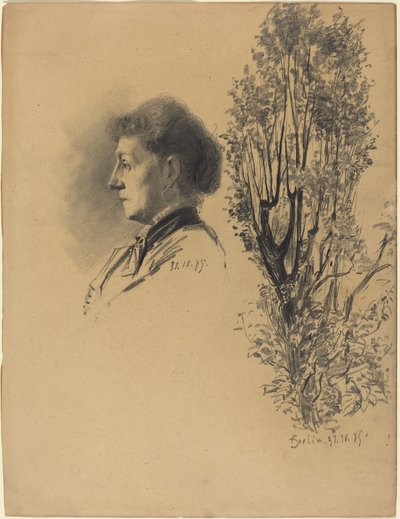 En kvinne i profil og et pollard-tre i blomst av Melchior Lechter