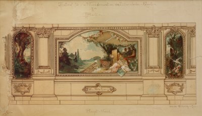 Design for en veggdekorasjon for Löwenbräu-hagen i Berlin av Melchior Lechter