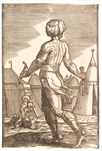 En smed sett bakfra i en leir av Melchior Lorck