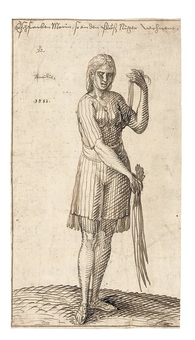 En nigeriansk kvinne som holder siv, 1583 av Melchior Lorck