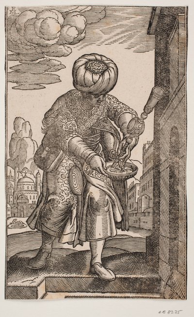 En Saquatz med vannposen under armen av Melchior Lorck