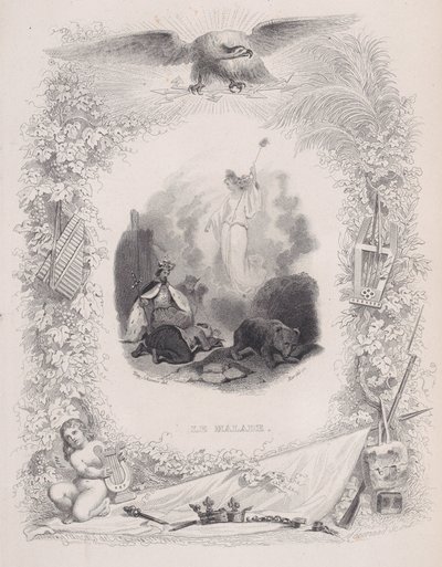 De syke, fra The Songs of Béranger, 1829 av Melchior Peronard