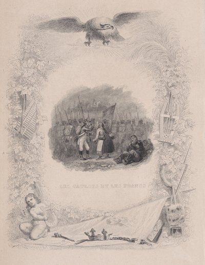 Gallerne og francene, fra The Songs of Béranger, 1829 av Melchior Peronard