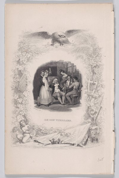 Den gode gamle mann fra The Songs of Béranger, 1829. av Melchior Peronard