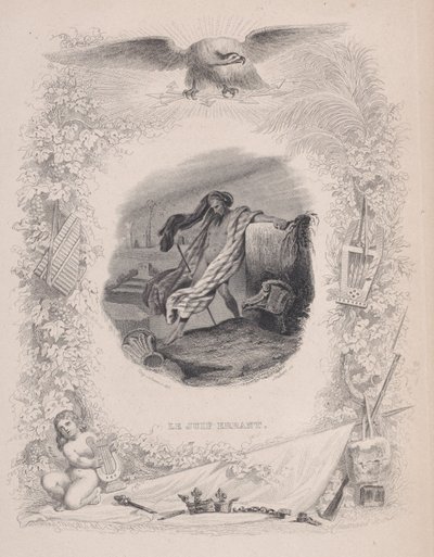 Den vandrende jøde, fra The Songs of Béranger, 1829. Skapere: Melchior Péronard, Joubert. av Melchior Péronard, Joubert
