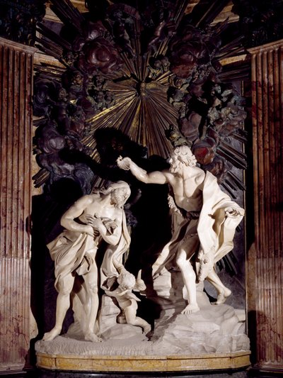 Marmorskulptur som viser Kristi dåp, Co-Cathedral of St John, Valletta. Malta av Melchiorre Cafa