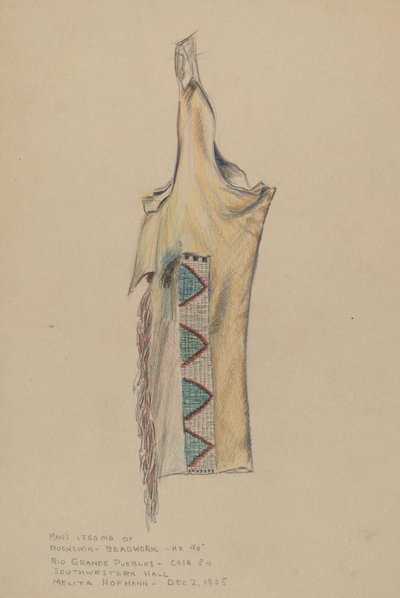 Buckskin Legging med beadwork av Melita Hofmann