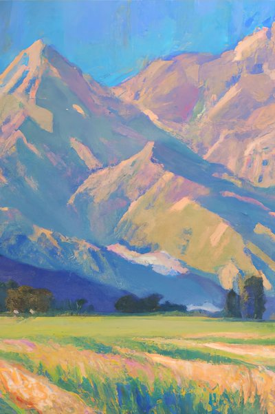 Den livlige fjelldalen av Melloi Art Prints