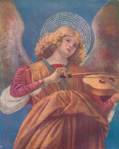 Musikalsk engel med fiolinfreskomaleri, c1400-tallet av Melozzo da Forli