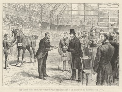 The London Horse Show, Prince of Wales presenterer Cup til Mr Moore for sin Hackney Horse Rufus av Melton Prior