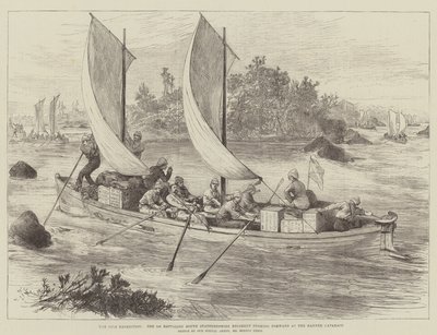 Nile-ekspedisjonen, 1st Battalion South Staffordshire Regiment presser frem ved Hannek Cataract av Melton Prior