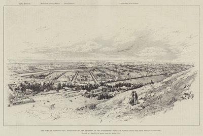 Byen Doornfontein, Johannesburg, eiendommen til Waterworks Company, sett fra High Service Reservoir av Melton Prior