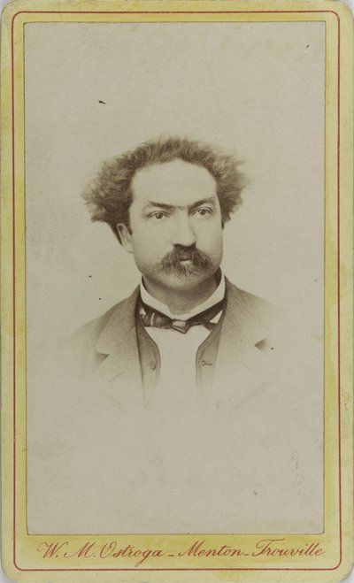 Portrett av komponisten Robert Planquette 1848-1903, ca. 1880. av Menton . Photo studio W.M. Ostroga