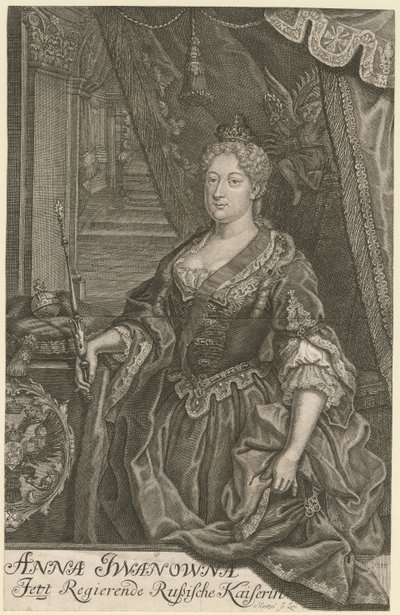 Portrett av keiserinne Anna Ioannovna 1693-1740, 1733 av Mentzel