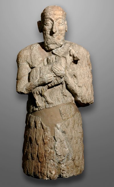 Statue av en mann som bringer sauer som skal ofres, Sumeria av Mesopotamian