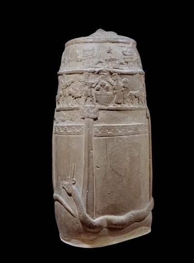 Mesopotamia: kudurru i uferdig kalkstein (stele brukt som støtte for donasjoner av land gjort av de kassittiske herskerne i Babylon til familiemedlemmer eller høye dignitærer). Innskriften er i kileskrift. Teksten er en beretning om militæret og ad av Mesopotamian Mesopotamian