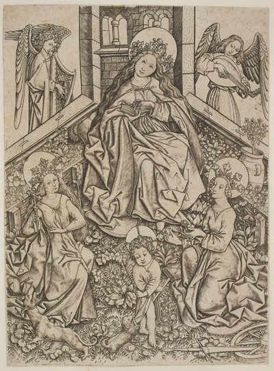 Maria med Jesusbarnet, Den Hellige Margrete og Den Hellige Katarina av Mester ES