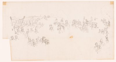 Tegning av maleriet som viser slaget ved Waterloo av Met and Meylink