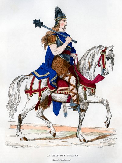 Chief of the Franks, c5th-9th century 1882-1884. av Meunier