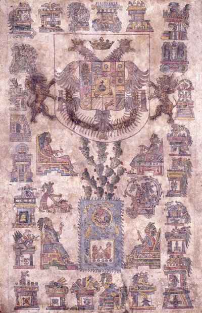 Et opplyst dokument fra Mexico, som viser våpenskjoldet til visekongen Sotomayor, ca. 1645 av Mexican School