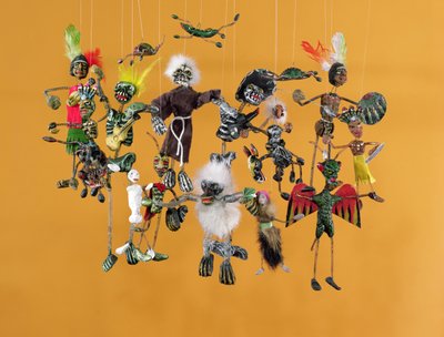 Day of the Dead-figurene, fra Oaxaca (papier mache) av Mexican School