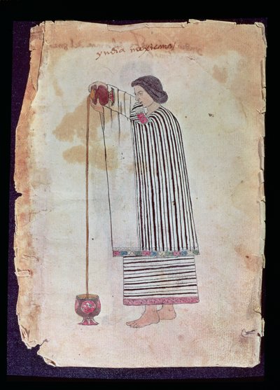 Meksikansk indisk tilbereder sjokolade, fra Codex Tuleda, 1553 av Mexican School