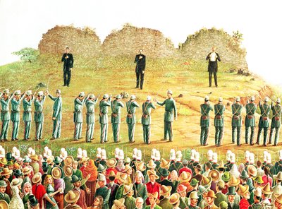 Henrettelsen av Maximilian I (1832-67) (olje på lerret) av Mexican School