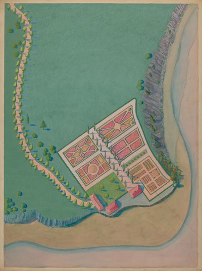 Corlaer eiendom og hage, ca. 1936. av Meyer Goldbaum