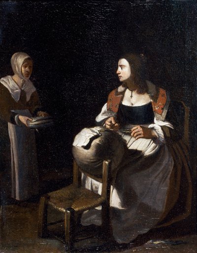 Pute-blondemakeren (olje på lerret) av Michael (attr. to) Sweerts