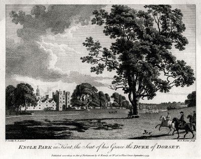 Knole Park i Kent, setet for Hans nåde, hertugen av Dorset, 1775 av Michael Angelo Rooker