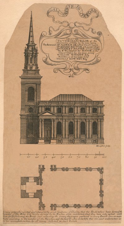 Alle hellige i Oxford, 1720-årene. av Michael Burghers