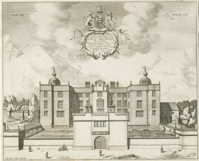 Beaudesert Hall and Park: kobberplategravering, nd [1653-1686] av Michael Burghers