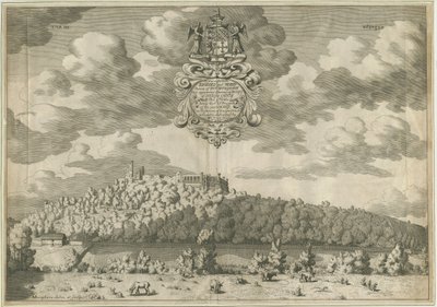 Dudley Castle: kobberplategravering, nd [1653-1686] av Michael Burghers