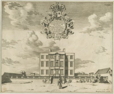 Elmhurst Hall: kobberplategravering, nd [1653-1686] av Michael Burghers