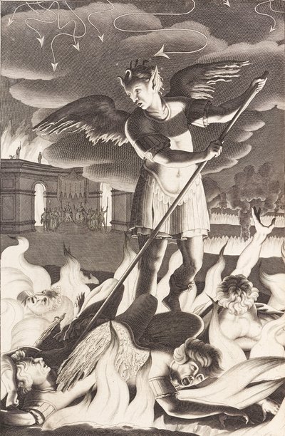 Illustrasjon for John Miltons Paradise Lost, 1688. av Michael Burghers