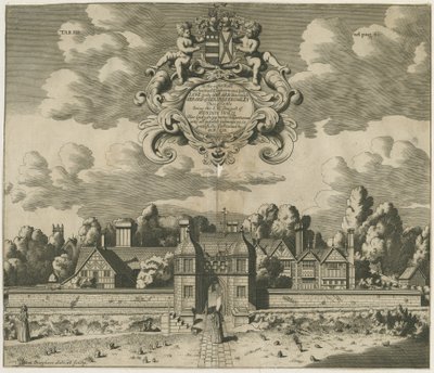 Sandon Hall: gravering, nd [1653-1686] (trykk) av Michael Burghers