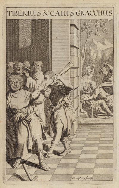 Tiberius og Caius Gracchus, romerske politikere av Michael Burghers
