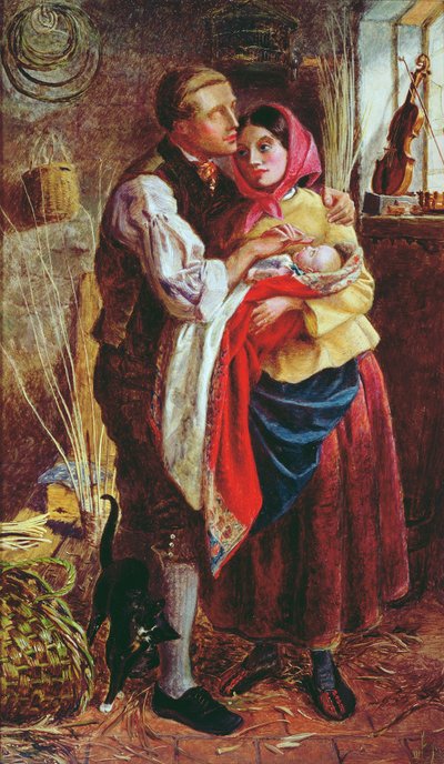 Den blinde kurvmakeren med sitt første barn, 1858 av Michael Frederick Halliday