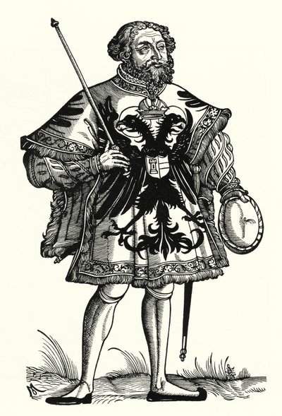 En tysk keiserherald (gravering) av Michael Ostendorfer