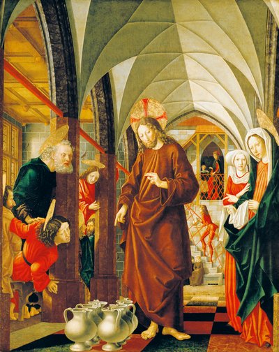 Wedding at Cana, panel fra Stories of Christ, St Wolfgang altertavle av Michael Pacher