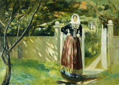 Ved hageporten, 1902 av Michael Peter Ancher